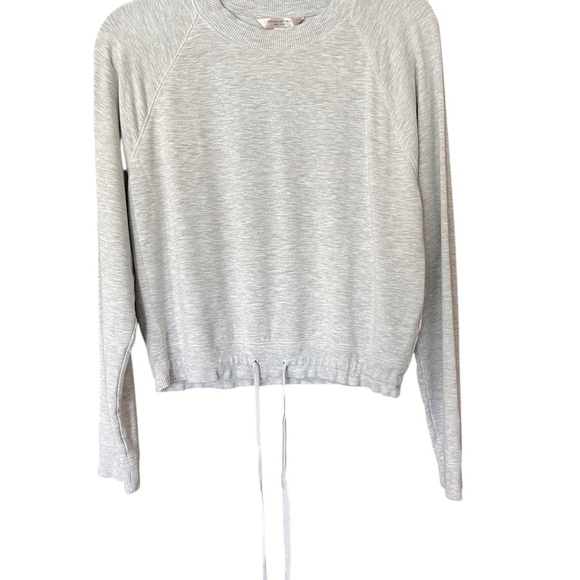 Banana Republic Baby Terry Gray Crop Sweatshirt with Drawstring Size Medium - Picture 1 of 3